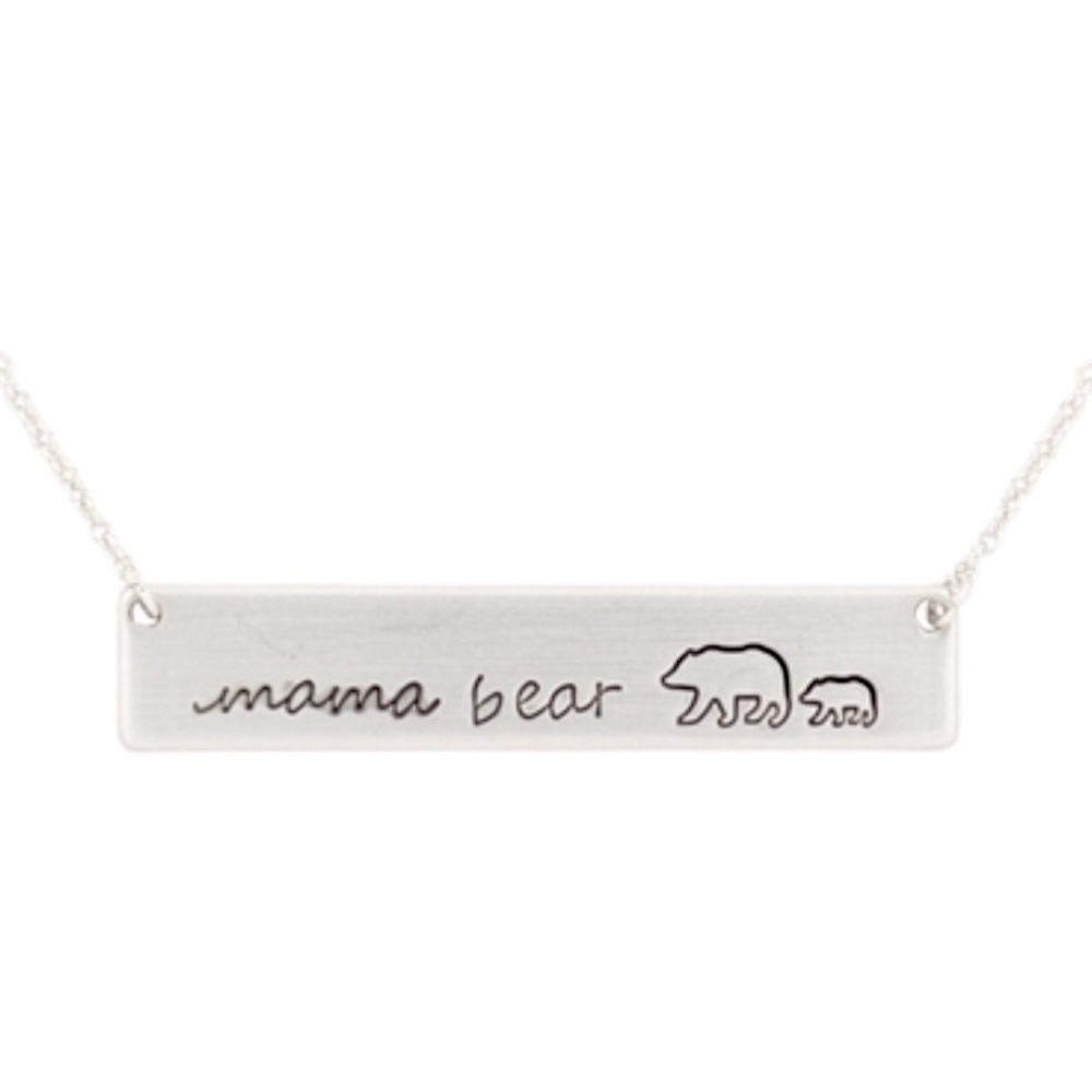 NEW| Women’s Silver Mama Bear Dainty Necklace